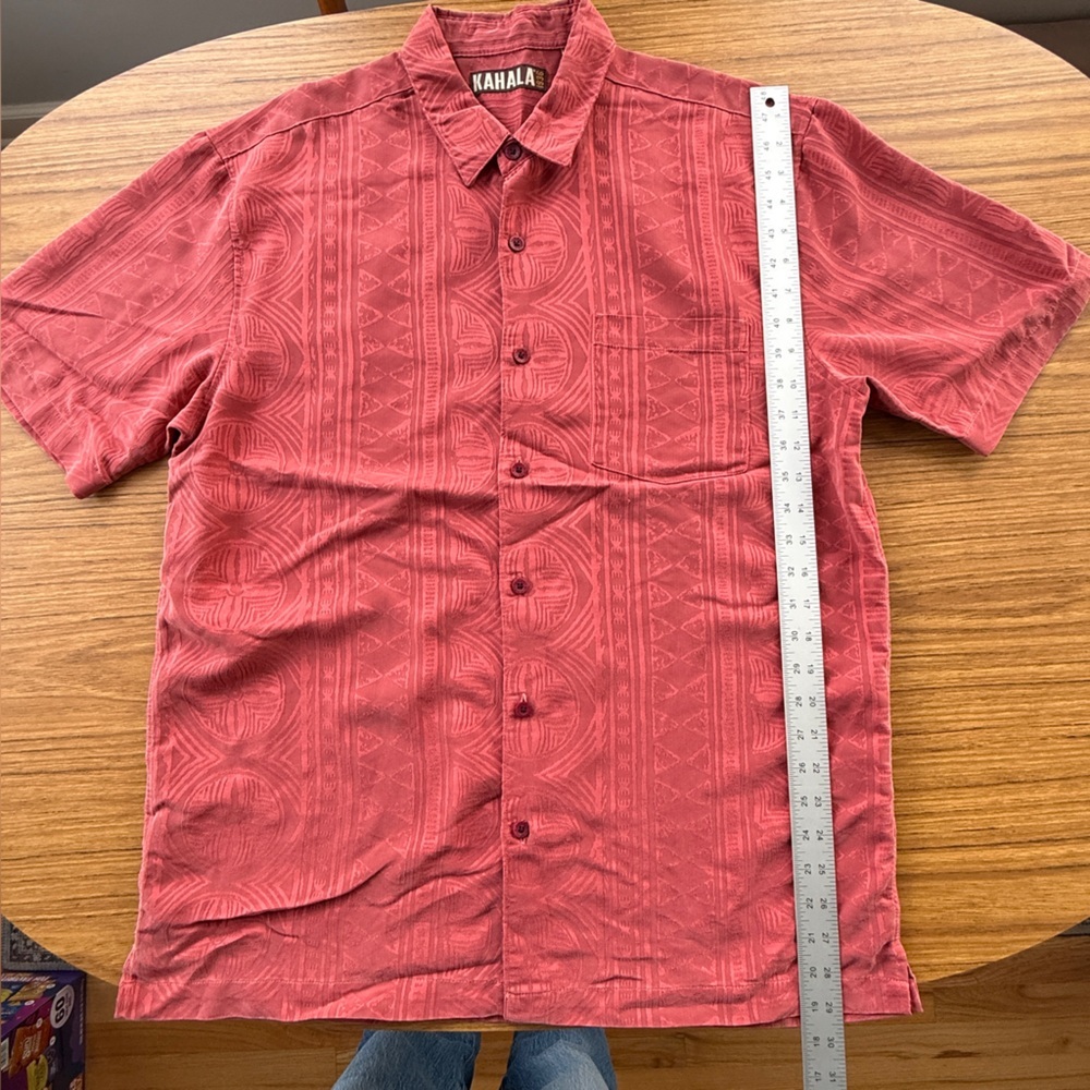 Kahala Brick Red Aloha Shirt Men’s Size Large